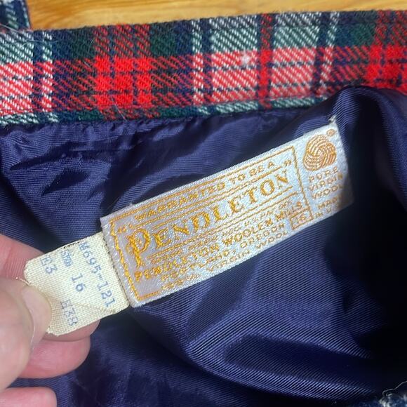 Vintage 70's Pendleton Tartan Red 100% Wool Maxi Skirt Women's 16 - Picture 8 of 14